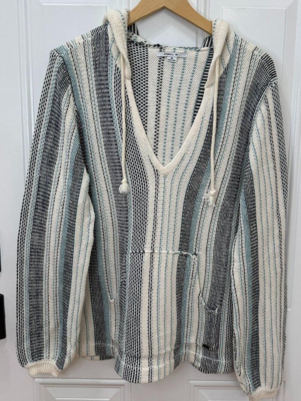 O'Neill Catamaran Relaxed Hooded Baja Sweater Stripe Pullover Size M - Picture 2 of 9